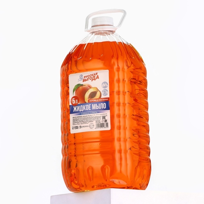 Русская Выгода Жидкое мыло персик и нектарин, 5 л