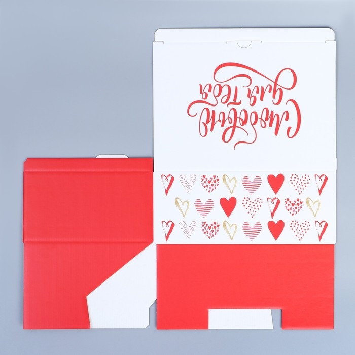 Коробка подарочная сборная, упаковка, «Люблю», 26 х 19 х 10 см