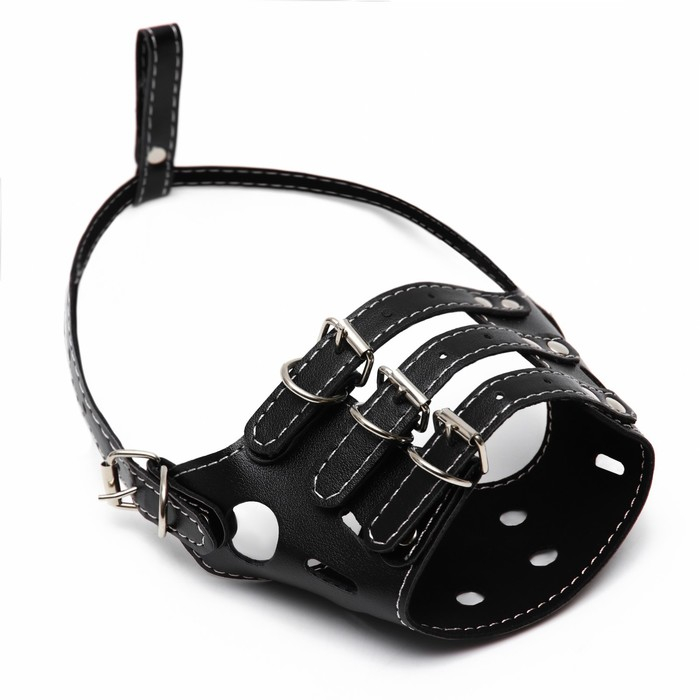 Намордник из прессованной кожи регулируемый, №3, ДН 6,8 см, ОМ 21-28 см, чёрный Намордник из прессованной кожи регулируемый, №3, ДН 6,8 см, ОМ 21-28 см, чёрный