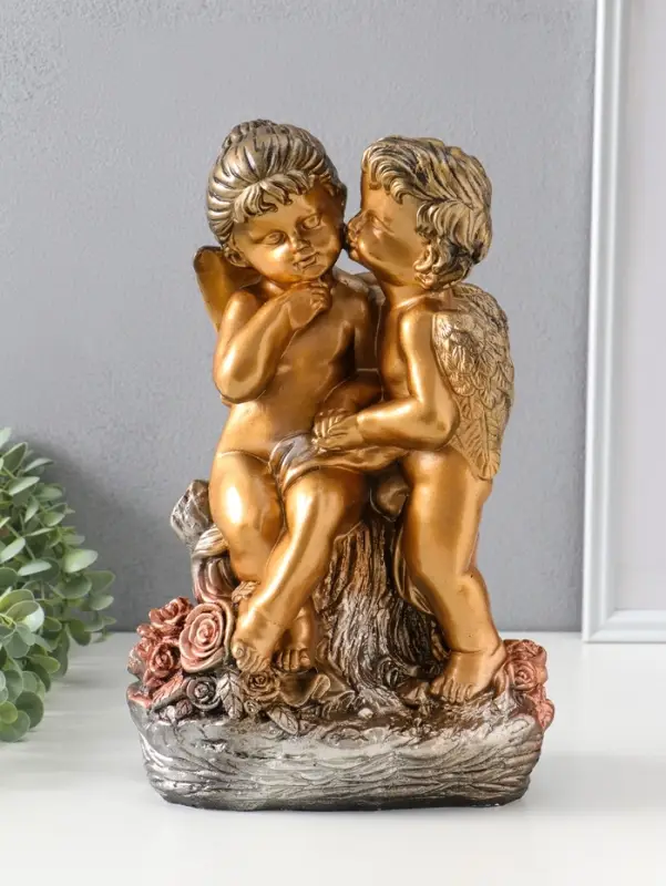 Фигура гипс &laquo;Ангел поцелуй&raquo;, 37&times;23&times;13 см
