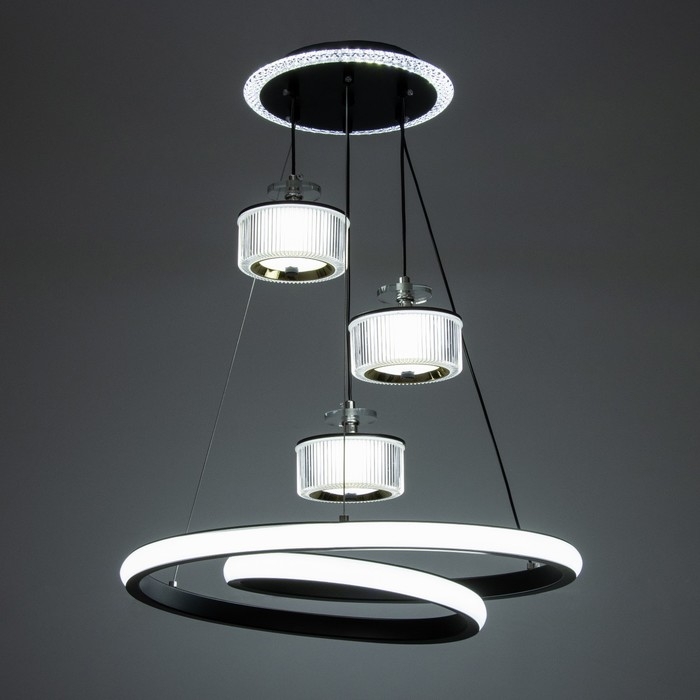 Светильник с ПДУ Светильник с ПДУ "Римини" LED 96Вт 3000-6000К черный 50х50х14-114 см