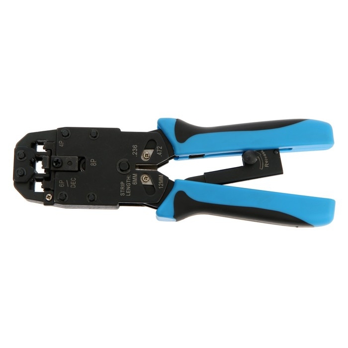 Кримпер ТУНДРА, для обжима клемм RJ-45 8P, RJ-12 6P, RJ-10 4P, вертикальный обжим Кримпер ТУНДРА, для обжима клемм RJ-45 8P, RJ-12 6P, RJ-10 4P, вертикальный обжим