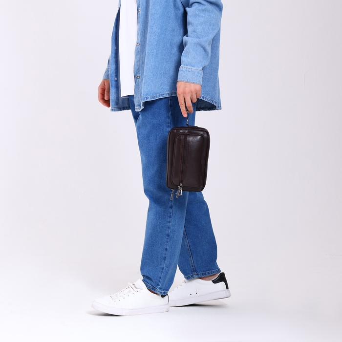 Сумка мужская через плечо, искусственная кожа, цвет коричневый Сумка мужская через плечо, искусственная кожа, цвет коричневый