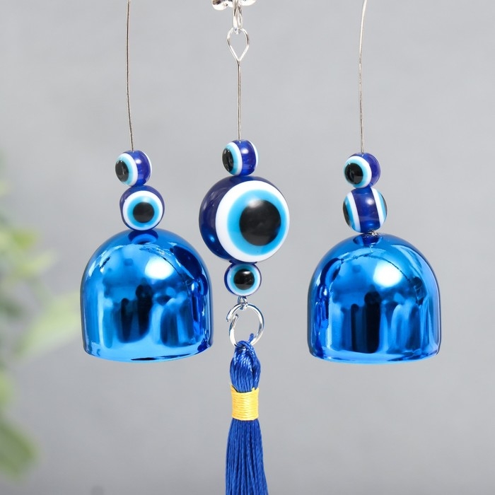 Музыка ветра металл Музыка ветра металл "Слоник" от сглаза с кисточкой 2 колокольчика 24 см