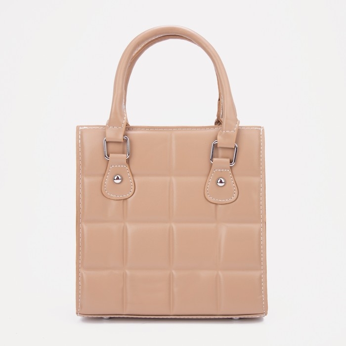 Сумка женская тоут на молнии, цвет бежевый