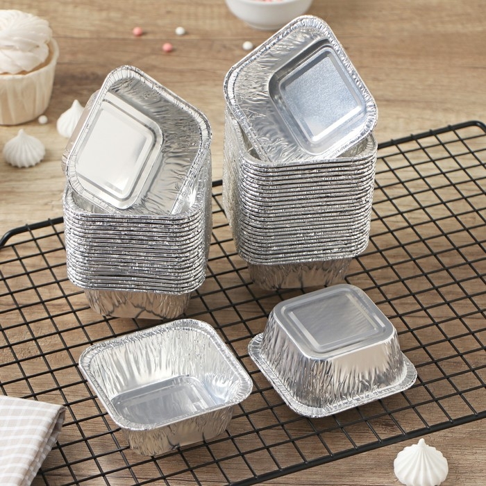 Набор форм для выпечки из фольги Доляна, 90 мл, 7,5×3 см, 50 шт Набор форм для выпечки из фольги Доляна, 90 мл, 7,5×3 см, 50 шт