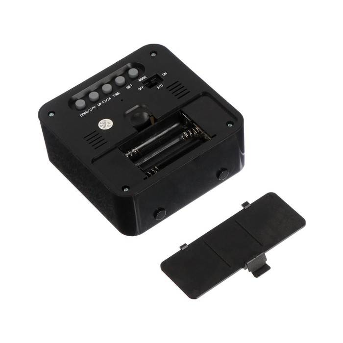 Будильник Luazon LB-20, температура, подсветка срабатывает от хлопка, черный Будильник Luazon LB-20, температура, подсветка срабатывает от хлопка, черный