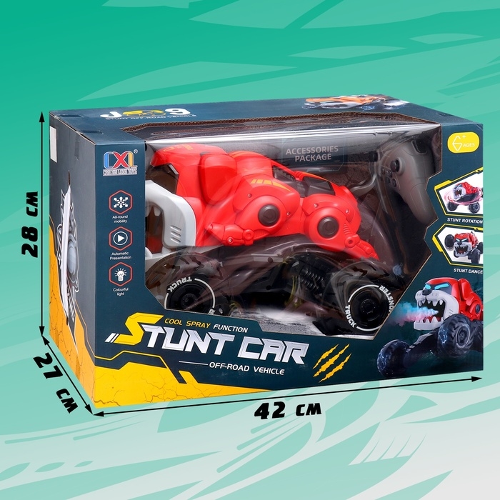 Джип «Бульдог», радиоуправляемый, трансформация, дымовые эффекты, работает от аккумулятора, цвет красный