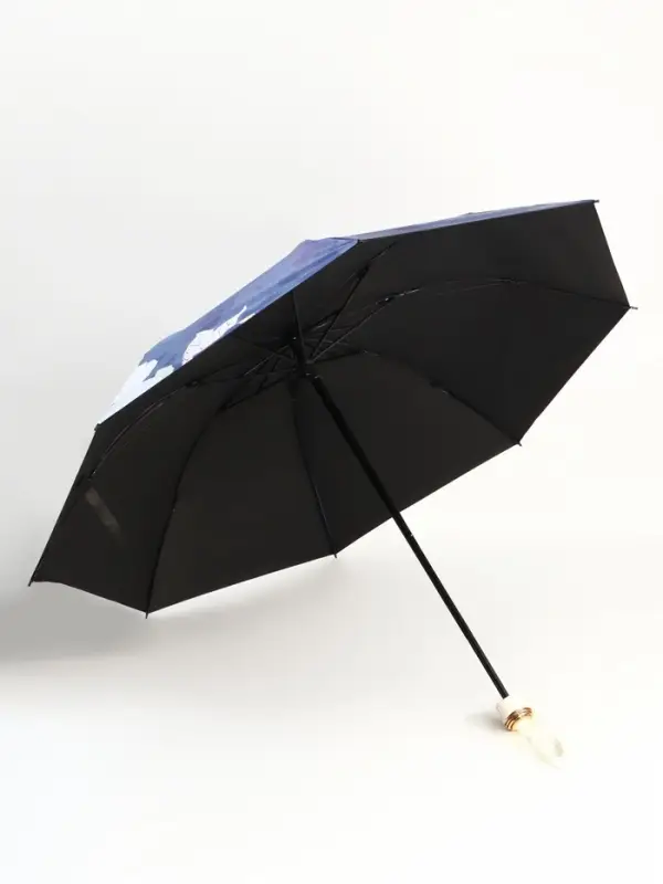 Зонт механический &laquo;Фиалки&raquo;, эпонж, 4 сложения, 8 спиц, R=49/55 см, d=98 см, МИКС