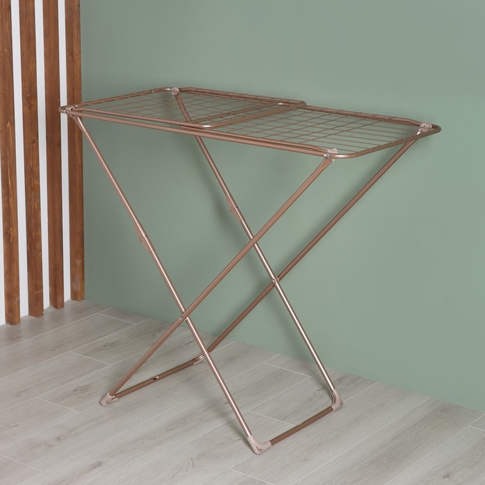 Сушилка для белья напольная складная, рабочая длина 20 м, высота от пола 95 см, ширина 54 см, цвет розовое золото Сушилка для белья напольная складная, рабочая длина 20 м, высота от пола 95 см, ширина 54 см, цвет розовое золото
