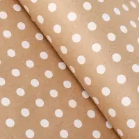 Бумага упаковочная крафт на коричневом "Бисер белом", 0,68 х 10 &plusmn;5% м, 60 г