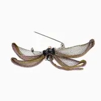 Брошь &laquo;Стрекоза&raquo; плетёная, цвет розово-золотой