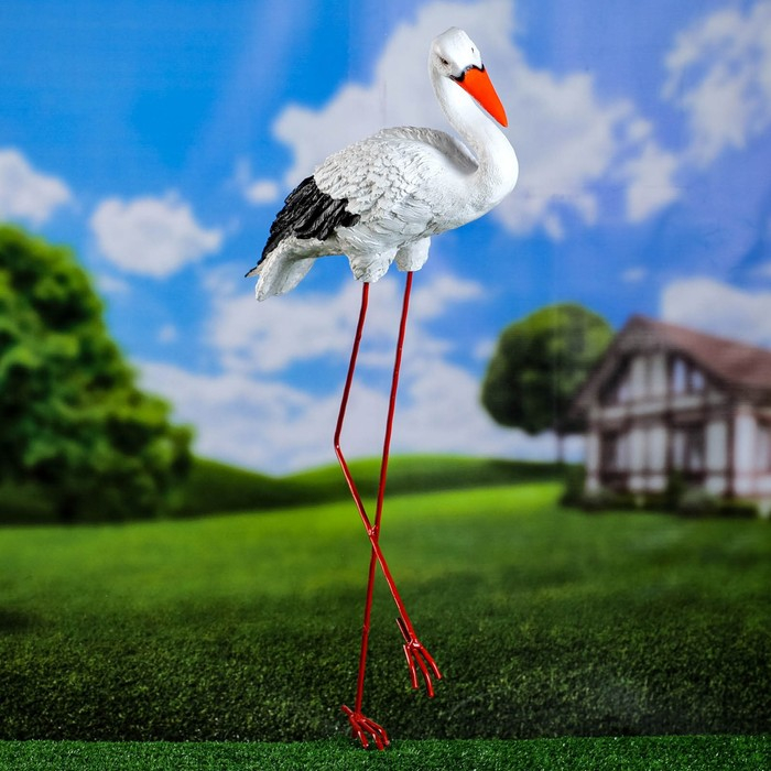 Садовая фигура  Садовая фигура "Аист" 90х27х13см