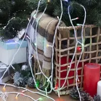 Гирлянда &laquo;Нить&raquo; 20 м, IP20, белая нить, 200 LED, свечение мульти, 8 режимов, 220 В