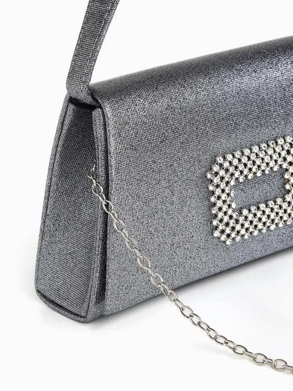 Сумка-клатч женская вечерняя на магните, серая