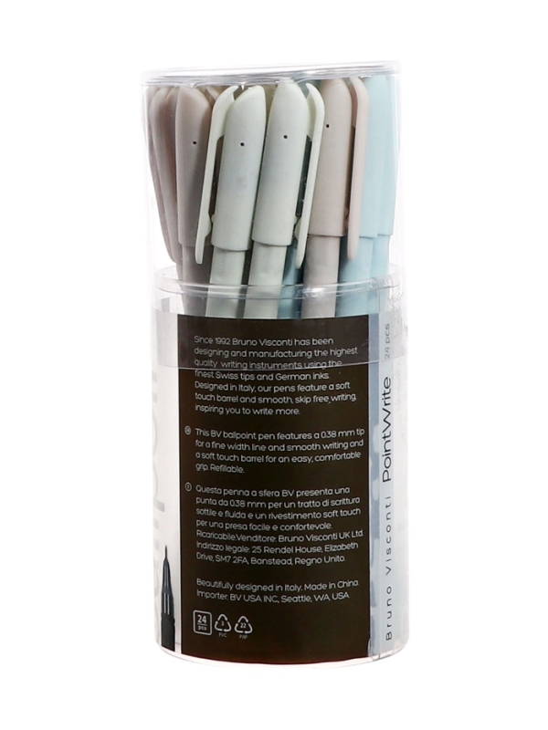 Ручка шариковая BrunoVisconti PointWrite Milky, 0.38мм, стерж/син МИКС Ручка шариковая BrunoVisconti PointWrite Milky, 0.38мм, стерж/син МИКС