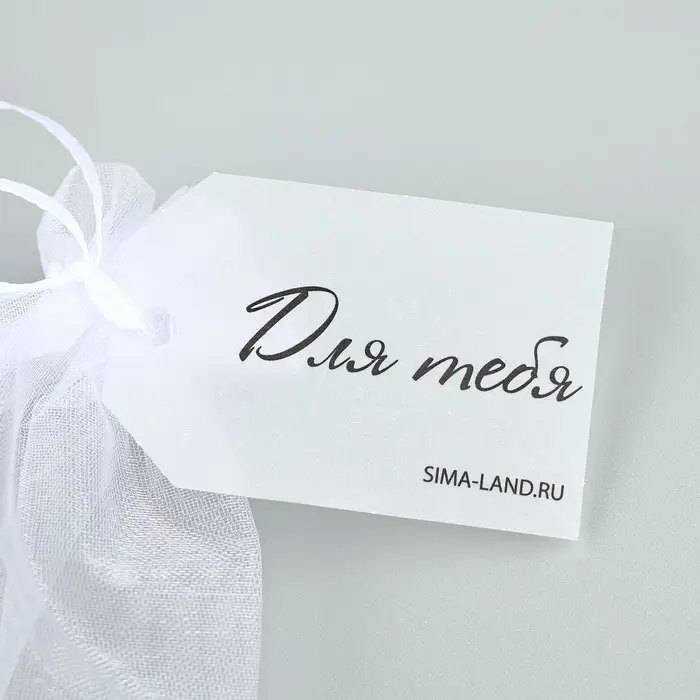 Мешочек подарочный из фатина с термонаклейкой «Роза», 11 х 16 см +/- 1.5 см