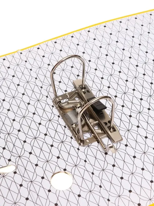 Папка-регистратор А4, 75 мм, ПВХ, тиснение &laquo;лен&raquo;, металлическая окантовка, карман на корешок, собранная, желтая