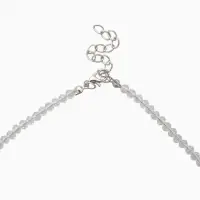 Чокер из бисера &laquo;Хрусталь&raquo;, белый в серебре, 36 см + 5 см доп, цепочка