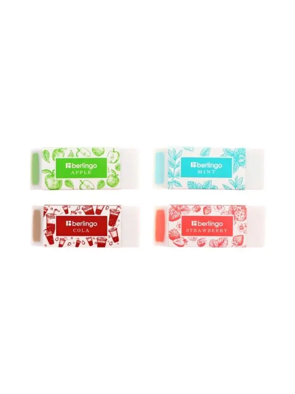Ластик Berlingo Aroma, прямоугольный, скошенный, ароматизированный, 58&times;22&times;10 мм, МИКС