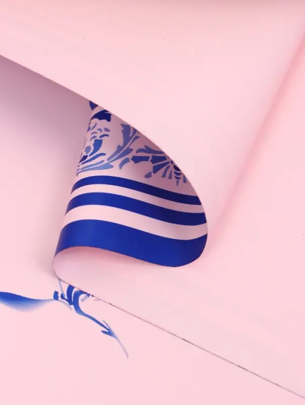 Пленка для цветов, &laquo;Эскиз&raquo;, розовый с голубым, 57&times;57 см