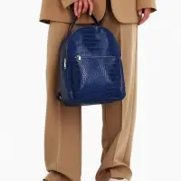 Рюкзак женский на молнии, с карманом, размер 24&times;12&times;31 см, синий