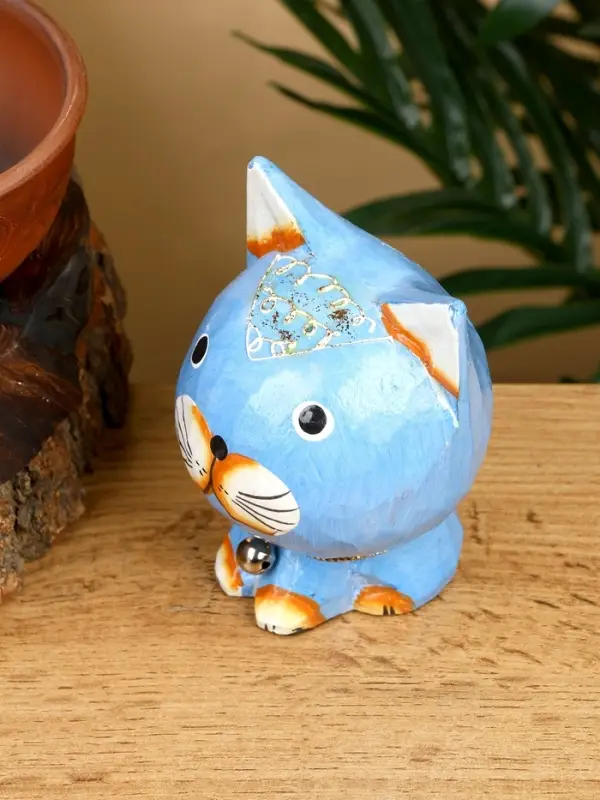 Сувенир "Котик" дерево 8х7х10 см, цв. синий