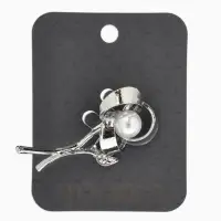 Брошь &laquo;Цветок&raquo; тринити, жемчуг, цвет белый в серебре