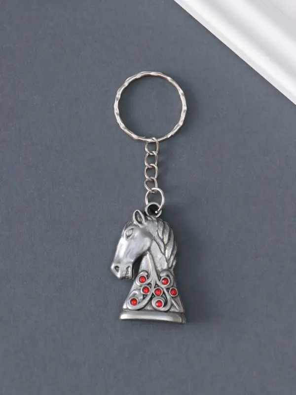 Брелок металл "Конь" узоры и стразы МИКС 3,5х2,5х0,8 см