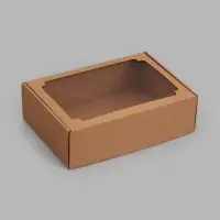 Коробка самосборная с окном, бурая, 31 х 22 х 9,5 см