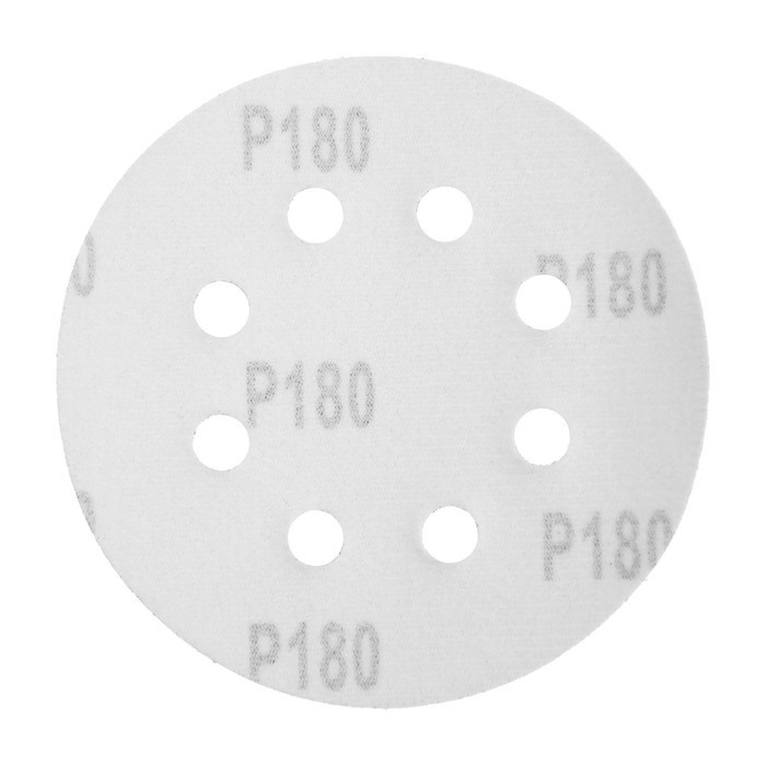 Круг абразивный шлифовальный под  Круг абразивный шлифовальный под "липучку" ТУНДРА, перфорированный, 125 мм, Р180, 10 шт.
