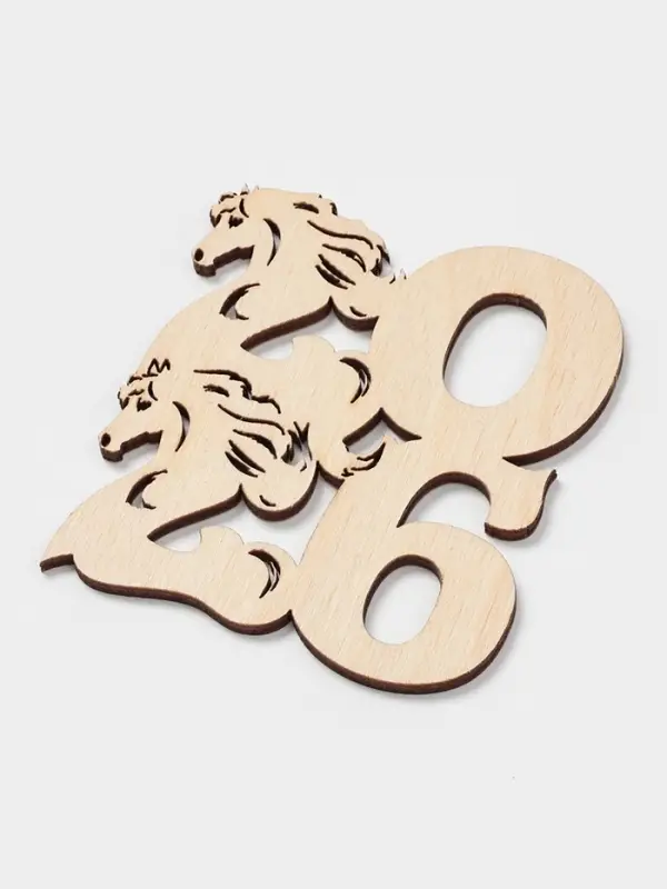 Подставка под горячее Доляна &laquo;Новый год 2026. Символ года&raquo;, 9&times;8&times;0.3 см, дерево