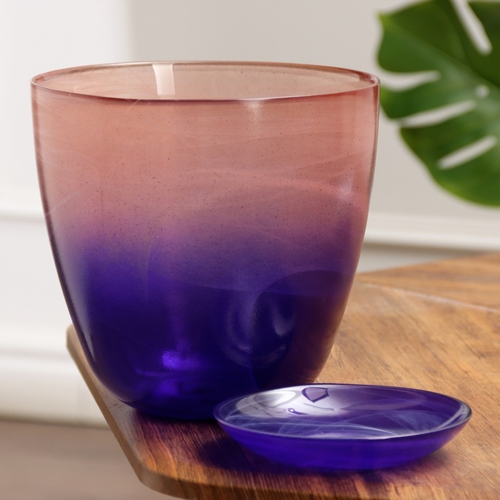 Горшок цветочный с поддоном №5 Горшок цветочный с поддоном №5 "Алеб" розово-фиолетовый, 3 л