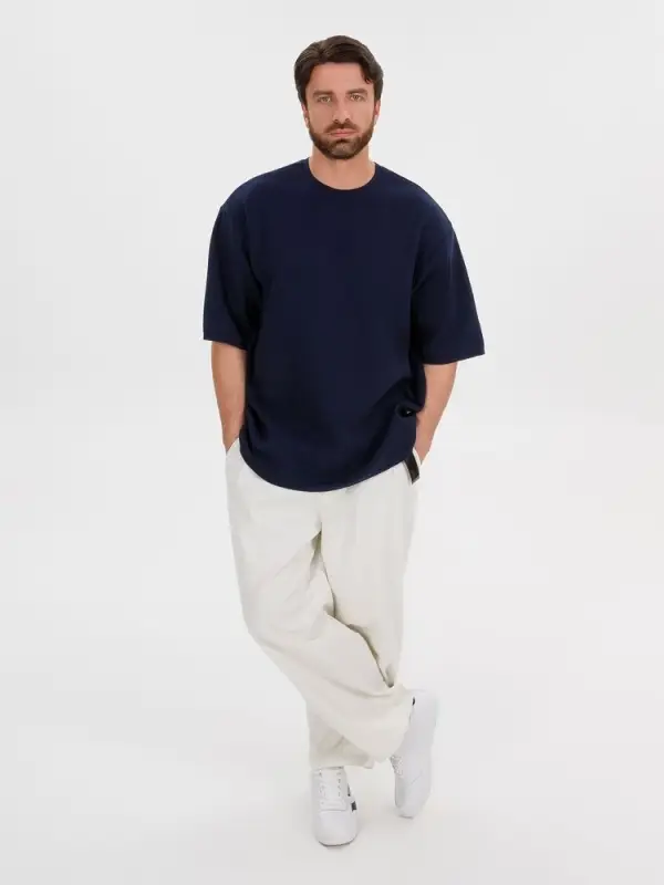 Джемпер с коротким рукавом Siluetti Volumica, темно-синий, размер XS/S Джемпер с коротким рукавом Siluetti Volumica, темно-синий, размер XS/S