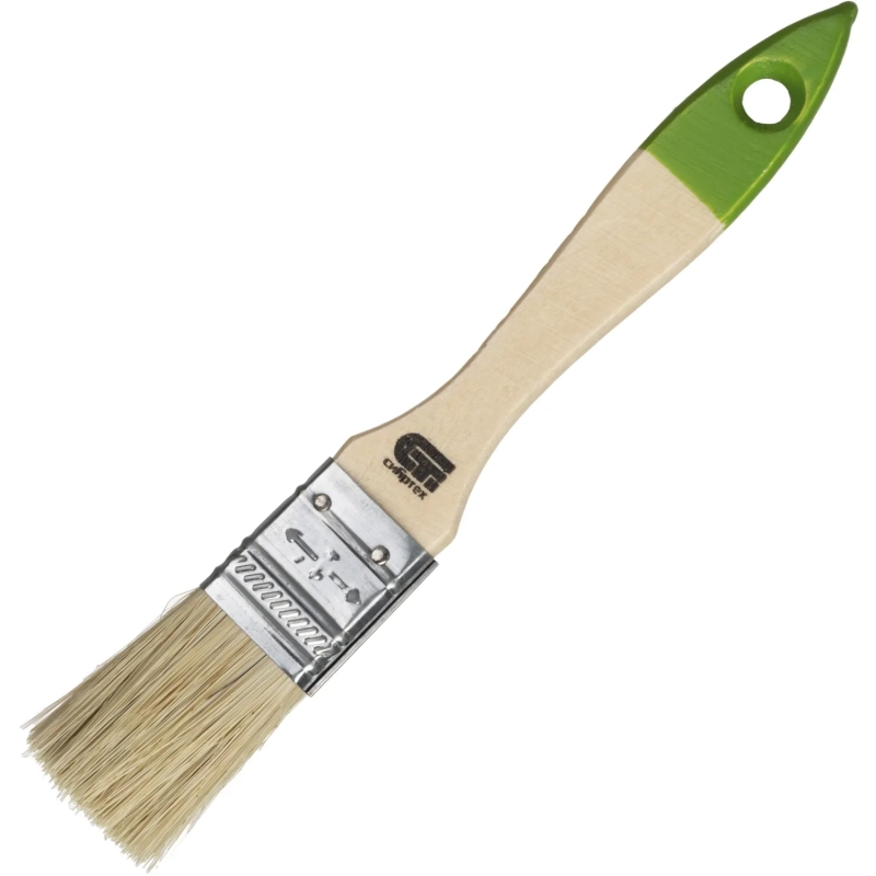 Кисть плоская Сибртех 25 мм, натуральная щетина, дерев. ручка (82261)