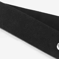 Ручка для сумки из натуральной кожи, с карабинами, 30 &plusmn; 2 см &times; 2.5 см, цвет чёрный/серебряный