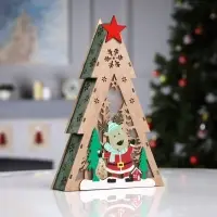 Светодиодная фигура &laquo;Олень с подарками&raquo; 20&times;30&times;5.5 см, дерево, от батареек AАAx2, свечение тёплое белое