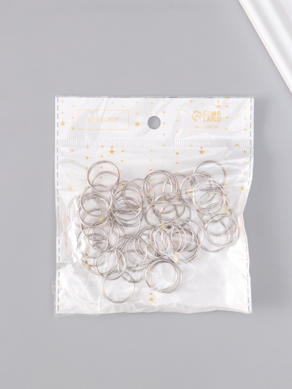 Основа для брелока кольцо металл серебро набор 50 шт 2х2 см Основа для брелока кольцо металл серебро набор 50 шт 2х2 см