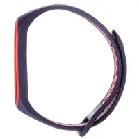 Ремешок для фитнес-браслета Mi Band 5/6/7 Luazon, с перфорацией, чёрный, красный