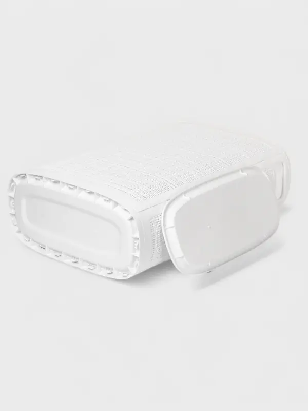 Плетёная корзина для белья с крышкой &laquo;Лён&raquo;, 45 л, 43&times;20&times;60 см, белая