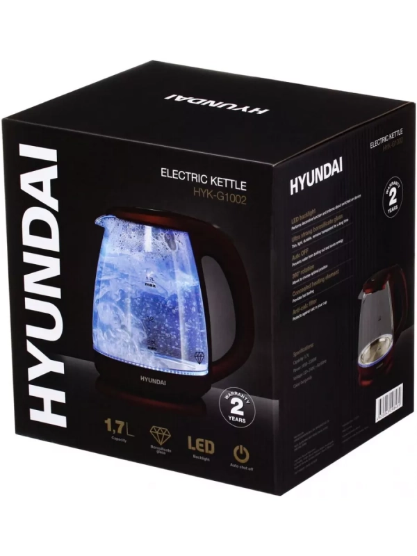 Чайник HYK-G1002 1.7л. 2200Вт бордовый