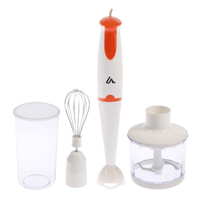 Блендер Luazon LBR-01, погружной, 500 Вт, 0.5/0.6 л, 2 скорости, оранжевый Блендер Luazon LBR-01, погружной, 500 Вт, 0.5/0.6 л, 2 скорости, оранжевый