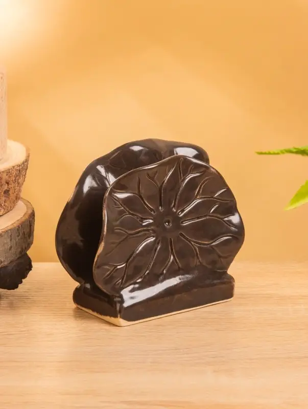 Салфетница Салфетница "Цветок" керамика, цв. коричневый, 12х5х10 см