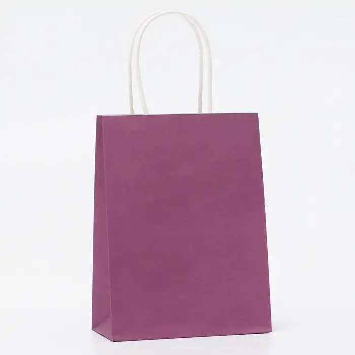 Пакет крафт сиреневый, круглая ручка, 15×12×6 см, 120 г Пакет крафт сиреневый, круглая ручка, 15×12×6 см, 120 г