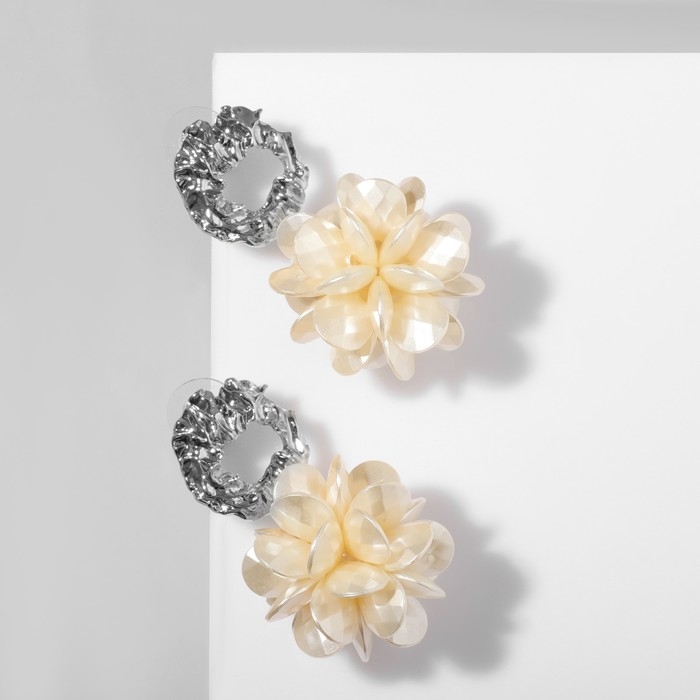 Серьги ассорти «Воздушность», цвет молочный в серебре Серьги ассорти «Воздушность», цвет молочный в серебре