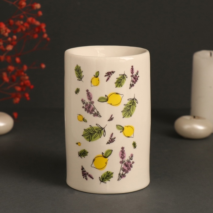 Аромалампа керамика  Аромалампа керамика "Формула спокойствия" белая 7,2х7,2х11,6 см