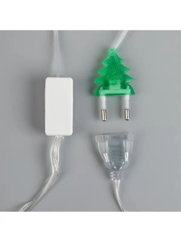 Гирлянда &laquo;Бахрома&raquo; 1.8&times;0.5 м с насадками &laquo;Звёзды&raquo;, IP20, прозрачная нить, 48 LED, свечение мульти (RG/RB), мигание, 220 В