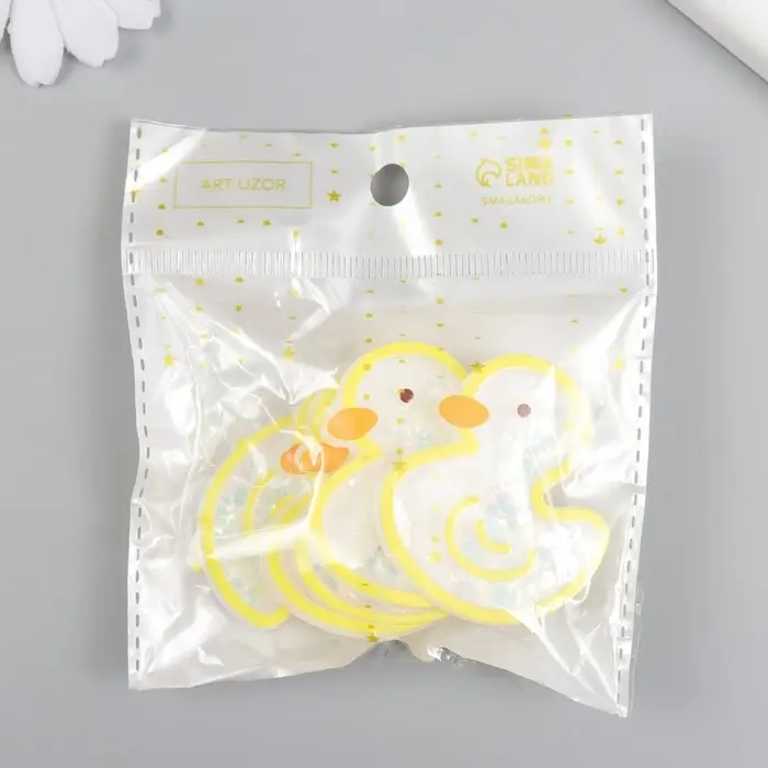 Шейкер для творчества акрил "Уточка" с глиттером 0,5х4,1х4,7 см