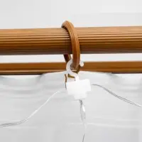 Гирлянда &laquo;Занавес&raquo; 2.8&times;3 м, роса на крючках, с пультом, IP20, серебристая нить, 300 LED, свечение белое, 8 режимов, USB