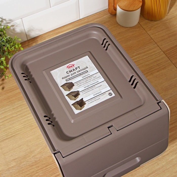 Ящик для овощей &laquo;Смарт&raquo;, 12 л, 26&times;34&times;24 см, цвет латте